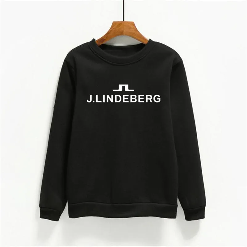 Kvinnors hoodies tröjor märke J Lindeberg Sweatshirt Kvinnor Autumn Winter Fleece Pullover Top Kvinnlig o-hals långärmad hoodie sudadera