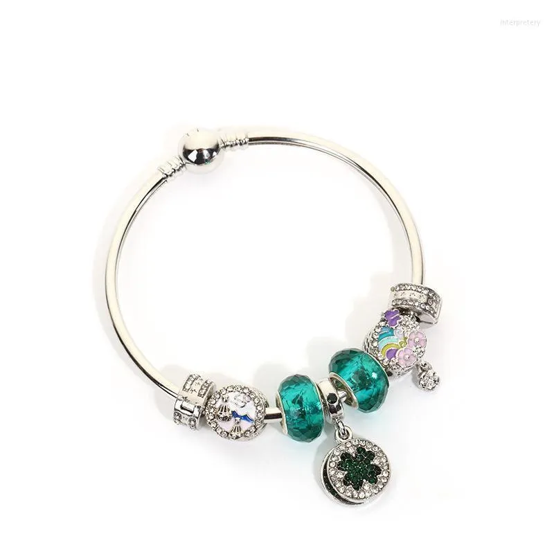 Pulseiras de charme pulseiras de cristal vintage contas de ouro para mulheres jóias pulseira feminina clássico gril -giftcharm inte22
