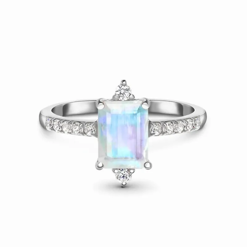 Fashion Luxury Moonstone Wedding Ring per le donne Opal Rings Trend Elegant Engagement Jewelry Rings