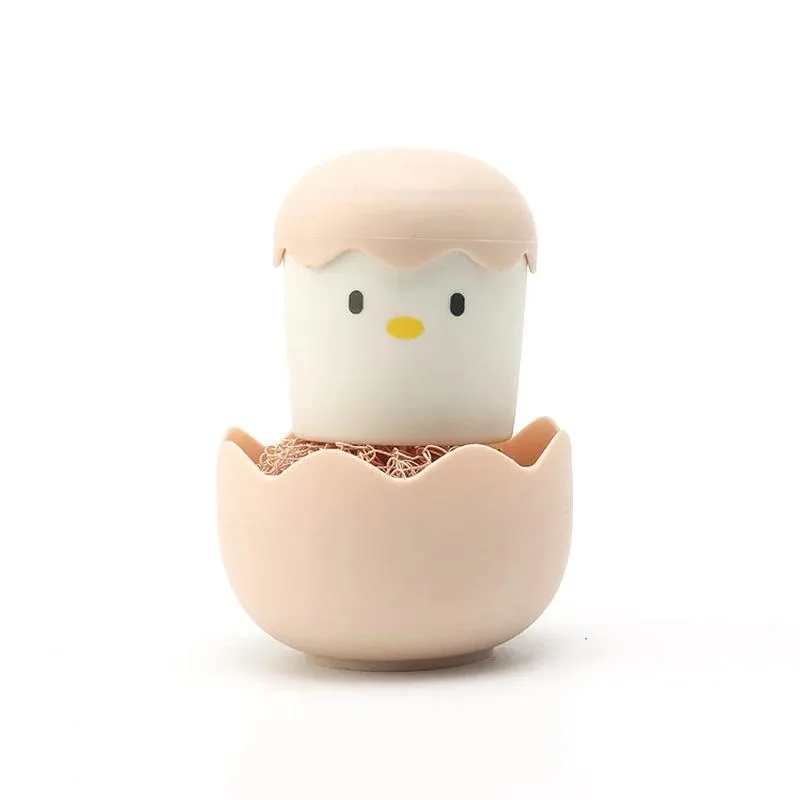 Nano Cleaning Brush With Handle Kitchen Chicken Pot Brush Cartoon Detachable Egg Shell Does Not Lose Wire Dish Cleaning Ball