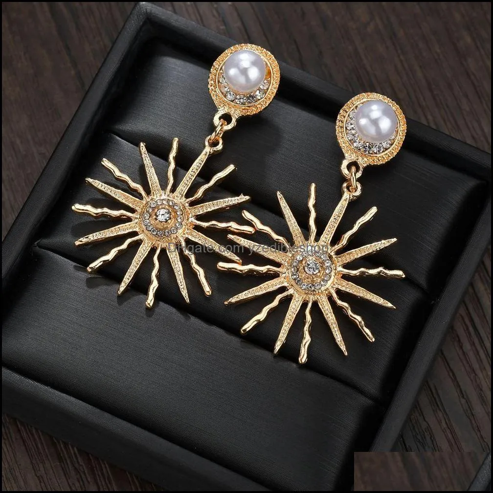 Stud Earrings Jewelry Selling Womens 18K Gold Star Coral Charms Earring earl Rhinestone Luxury Gifts Drop Delivery Ua3L5