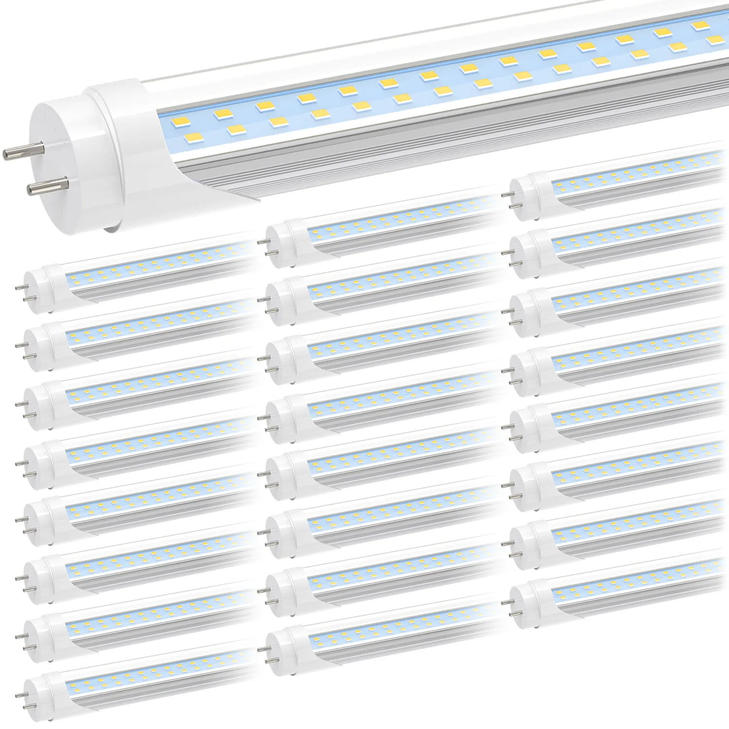 ABD Stok T8 LED ampuller 4 ayak 28W 6000K Serin Beyaz Tüp Işıkları 4ft Floresan Ampul Yedek Balast Bypass Çift Uçlu Güç