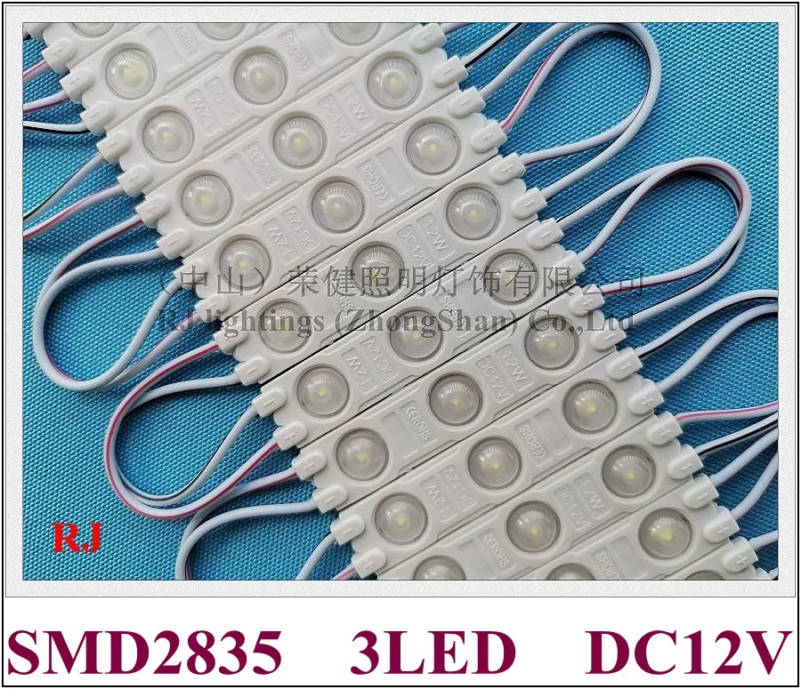Super -LED -Modul Licht für Zeichenkanalbuchstaben Werbung DC12V 60 mm x 13mm SMD 2835 3 LED 1,2 W 140 lm wasserdichte PVC -Injektion