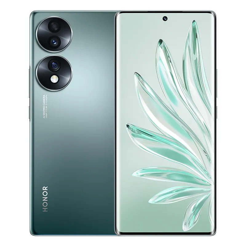 オリジナルHuawei Honor 70 5G携帯電話8GB RAM 256GB ROM Snapdragon 778G Plus 54MP OTG Android 6.67 "OLED湾曲フルスクリーン指紋IDフェイス解除スマート携帯電話