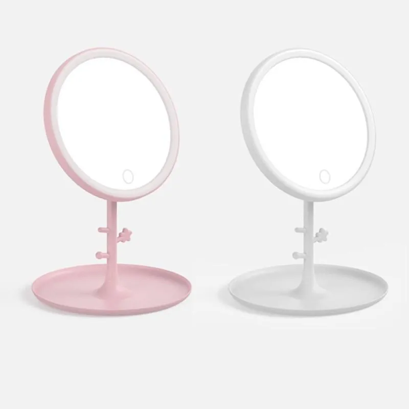 Miroirs compacts charge miroir de maquillage à LED lampe de bureau maquillage fille Portable MirrorCompact CompactCompact