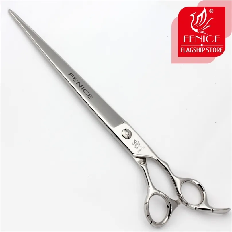 Fenice 7 /7.5/8/ 8.5/ 9 inch dog scissors for dog grooming straight cutting pet grooming shears tesoura non-slip handle 220423