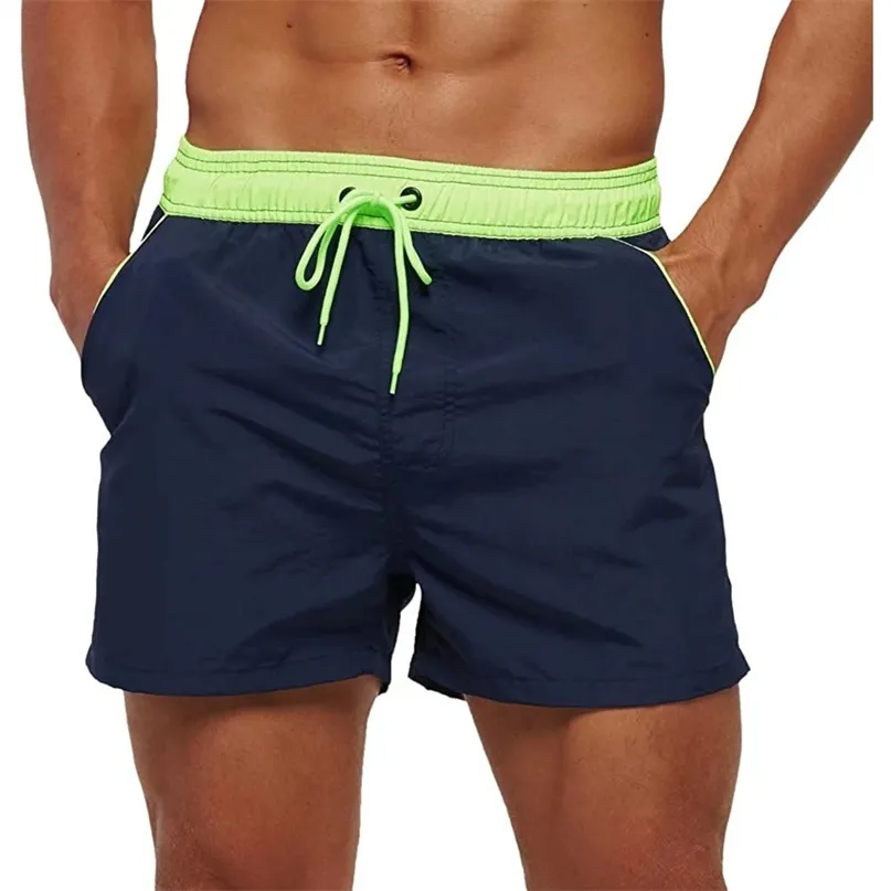 サマーボードショーツスイミングトランク男性ホームリゾートサーフビーチウェアビーチメンズ水着ソリッドメンズ服パンツ220425