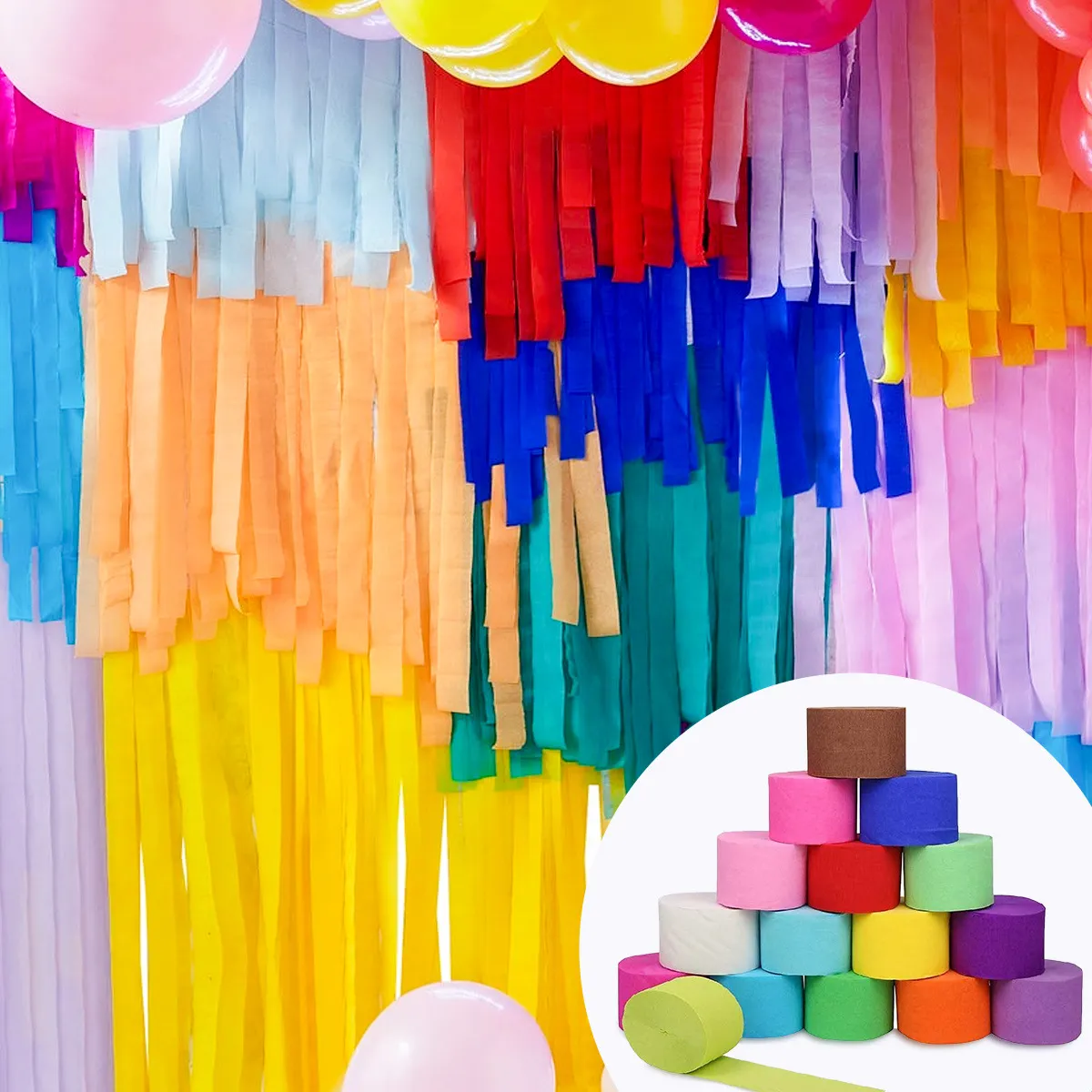 Couleur Crepe Papier Guirlande Boutique De Mariage Banque Anniversaire Fete Fond De Fond Mur De La Maternelle Decoration De La Classe Du 4 7 Dhgate