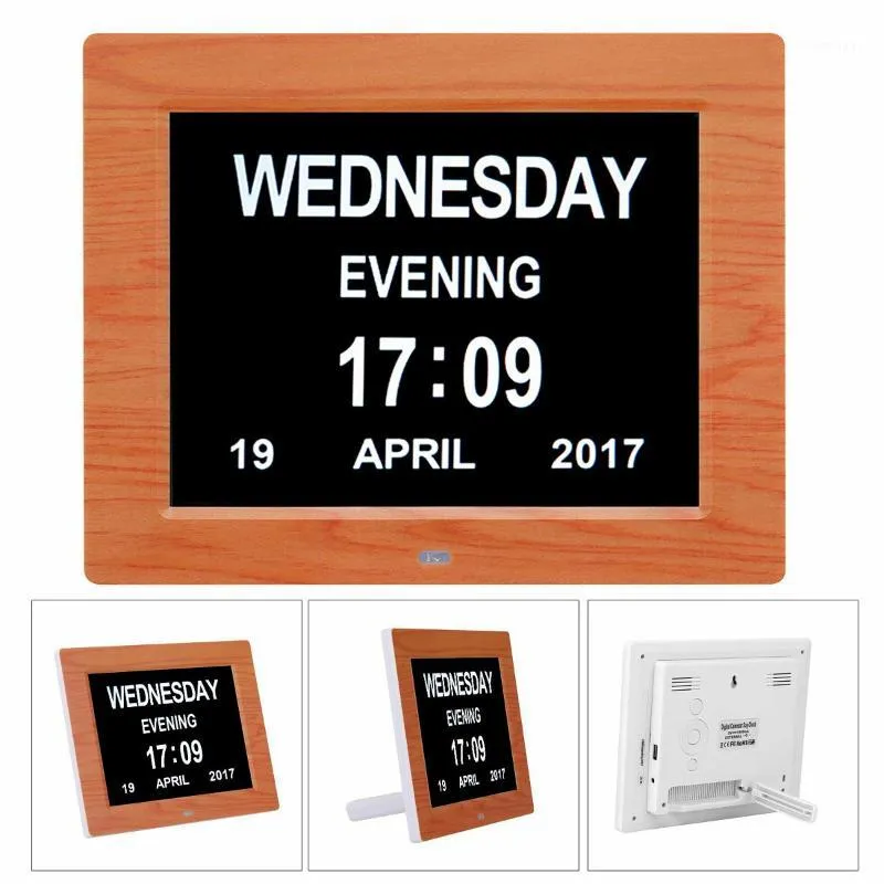 8 '' LED Dementia Digital kalender Dag/vecka/månad/år Klocka Stora bokstavsgåvor LCD Display Wall Shower Kitchen Timer