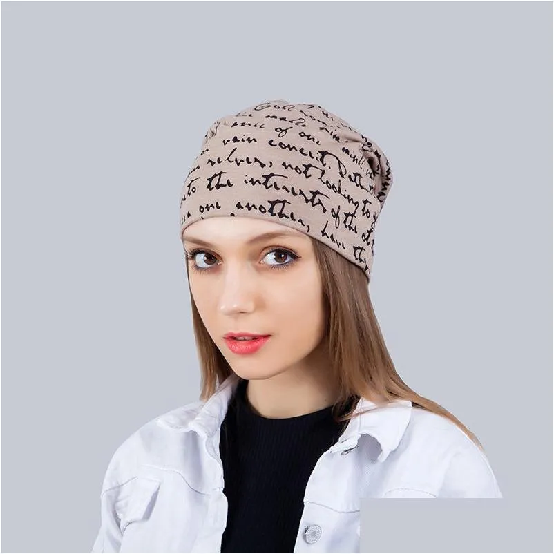 autumn winter europe women letters hat beanies skull caps big girls lady warm hats