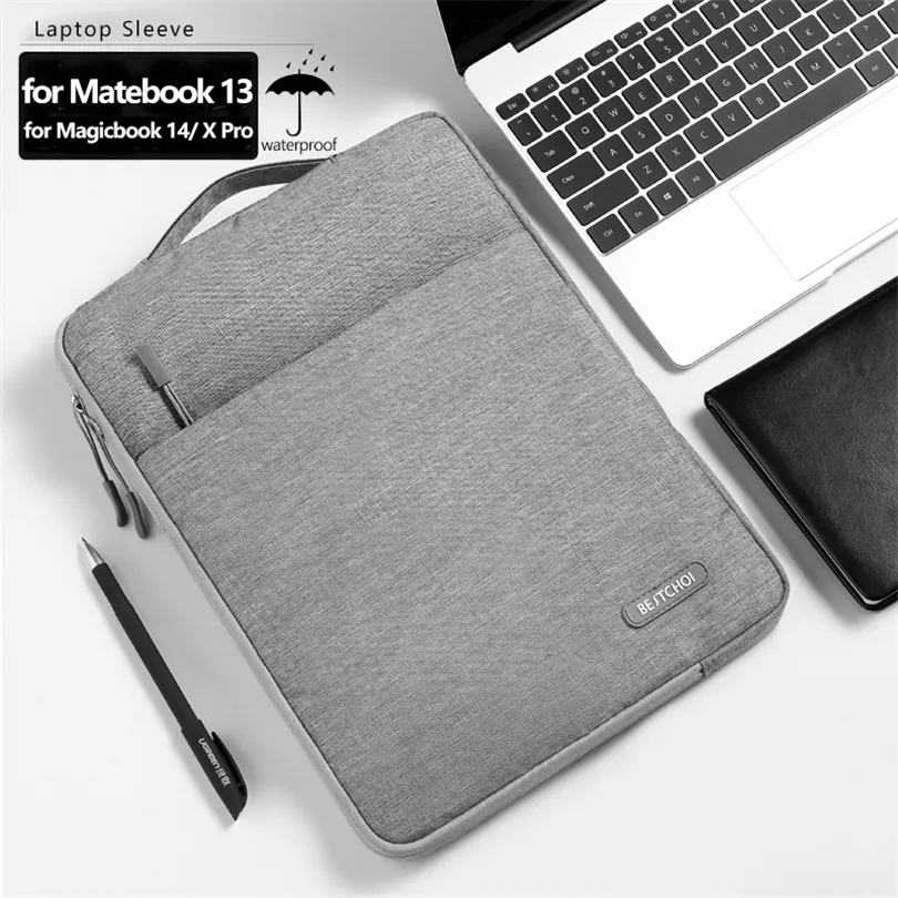 Sac à manches pour ordinateur portable pour Huawei Matebook 13 Magicbook 14 Hommes Notebook Case pour Matebook X Pro Femmes Sac à main pour Matebook E 201124