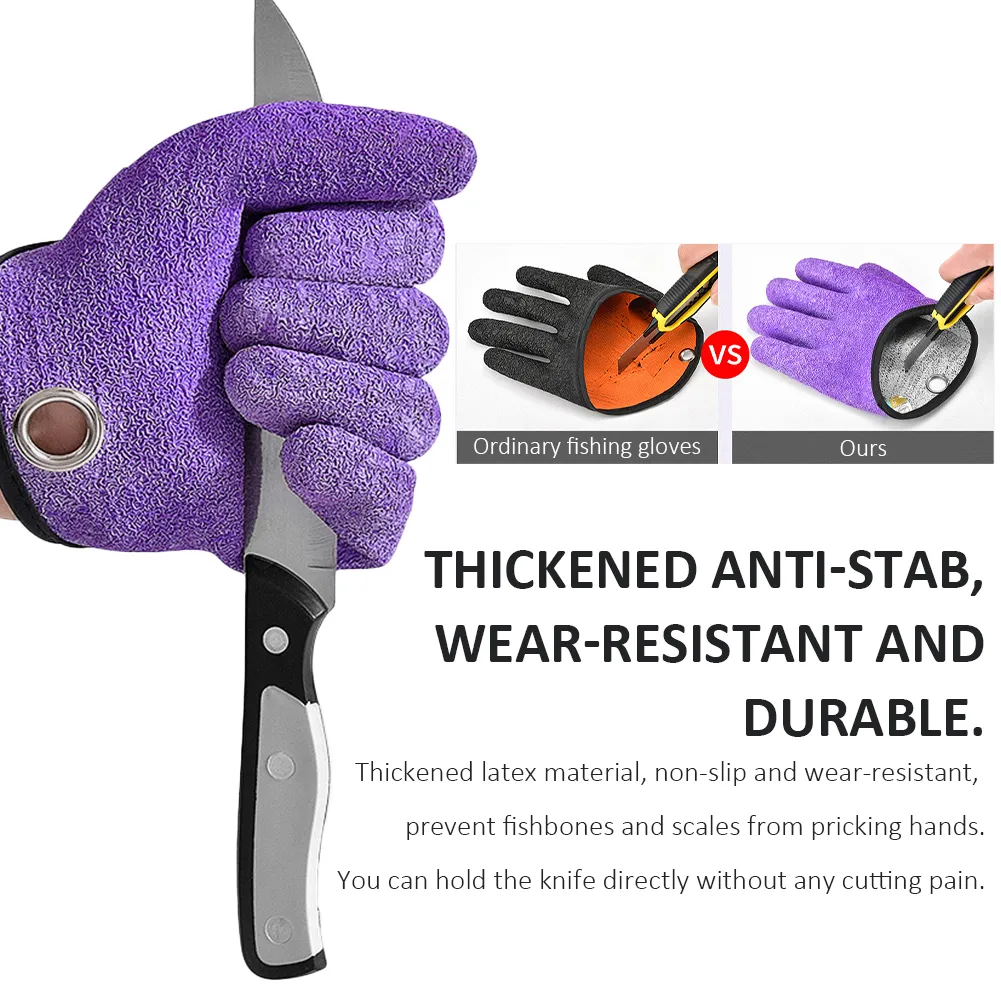 Professional Fishing Gloves,Catch Fish Gloves with Magnet Hooks, Anti-Slip  Fishing Gloves Protects Hand Gloves,Fish Cleaning Gloves Fishing