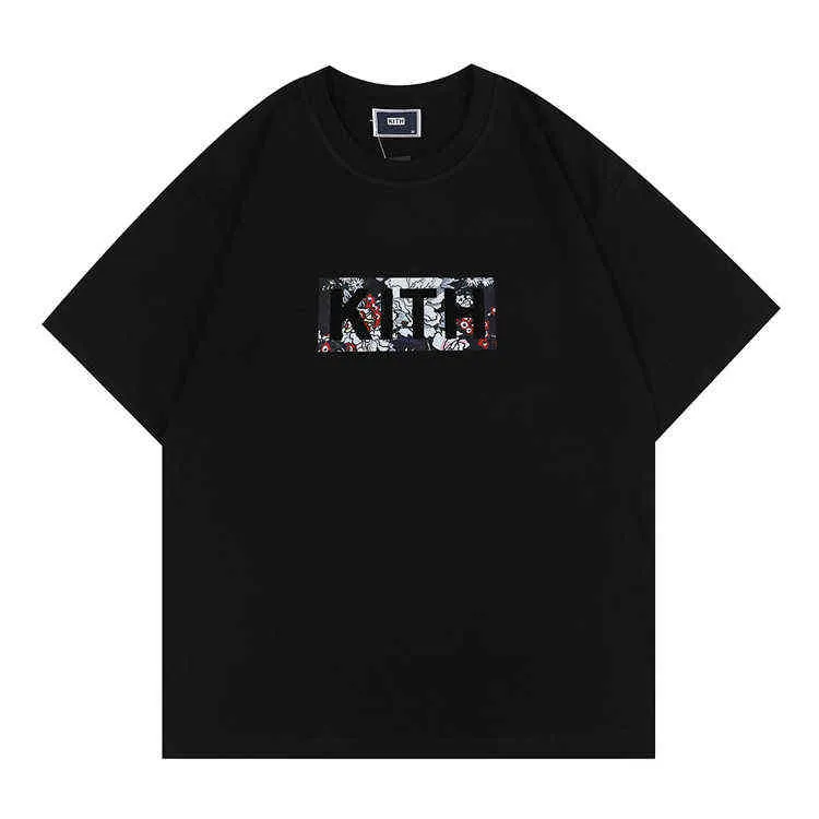 Oversize 2022 New Kith Tokyo Shibuya t-shirt Hommes Femmes Haute Qualité Street View Impression Chemises Tee Tops Rose Omoroccan Tile Tees T-shirt 14