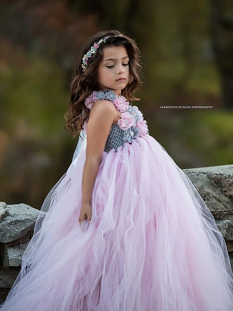 Girls grey hotsell tulle dress