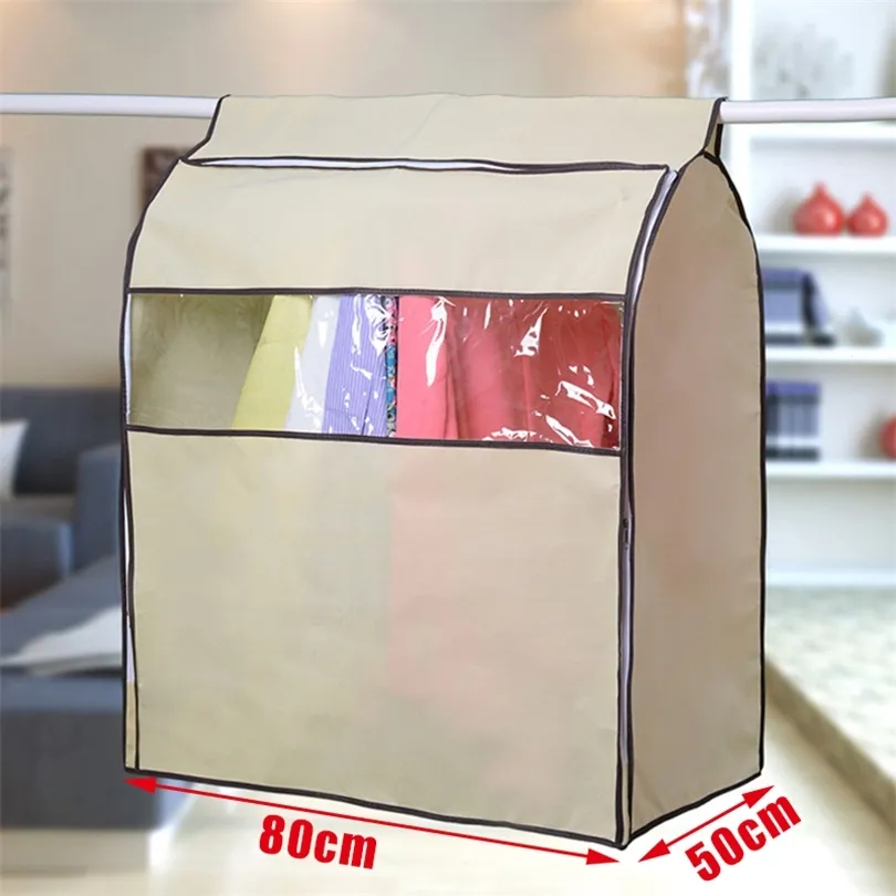 Large Non woven Clothes Cover for Garment Suit Dress Coat Wardrobe Cloth Dust Covers Stereoscopic Clothing Cover Storage Bag 201116