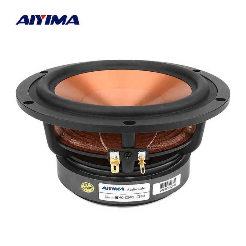 Aiyima Inch Midrange Woofer Altoparlante audio Hifi Ohm W Bass Altoparlante musicale in alluminio Altoparlanti fai da te per libreria J220523