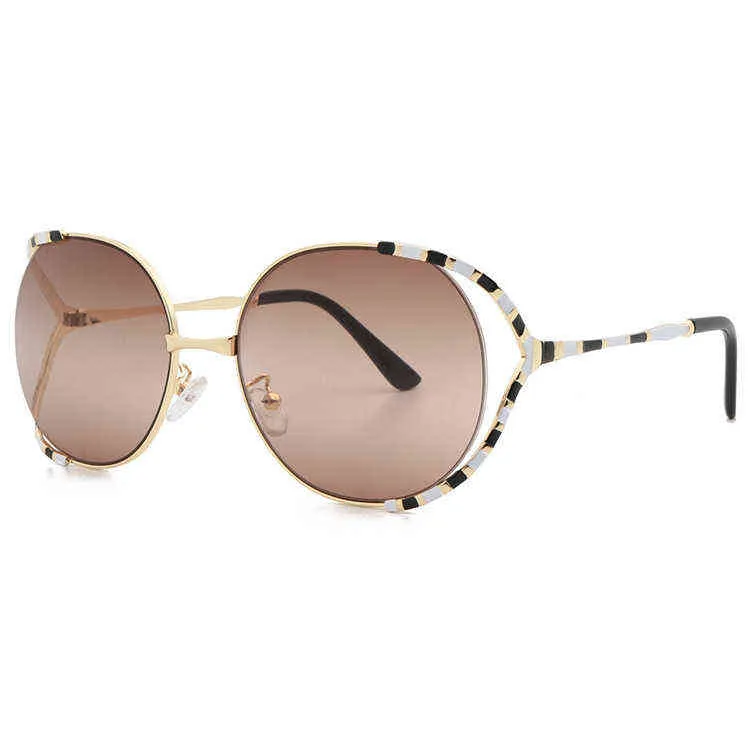Sun Glass Ni Fashion Modern Metal Solglasögon UV -skydd