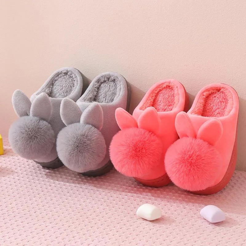 Slipper Winter Warm Child Slippers Girls Home Shoes Toddler Boys Furry Fur Lovely Baby Thicken Non-Slip Plush SlippersSlipper