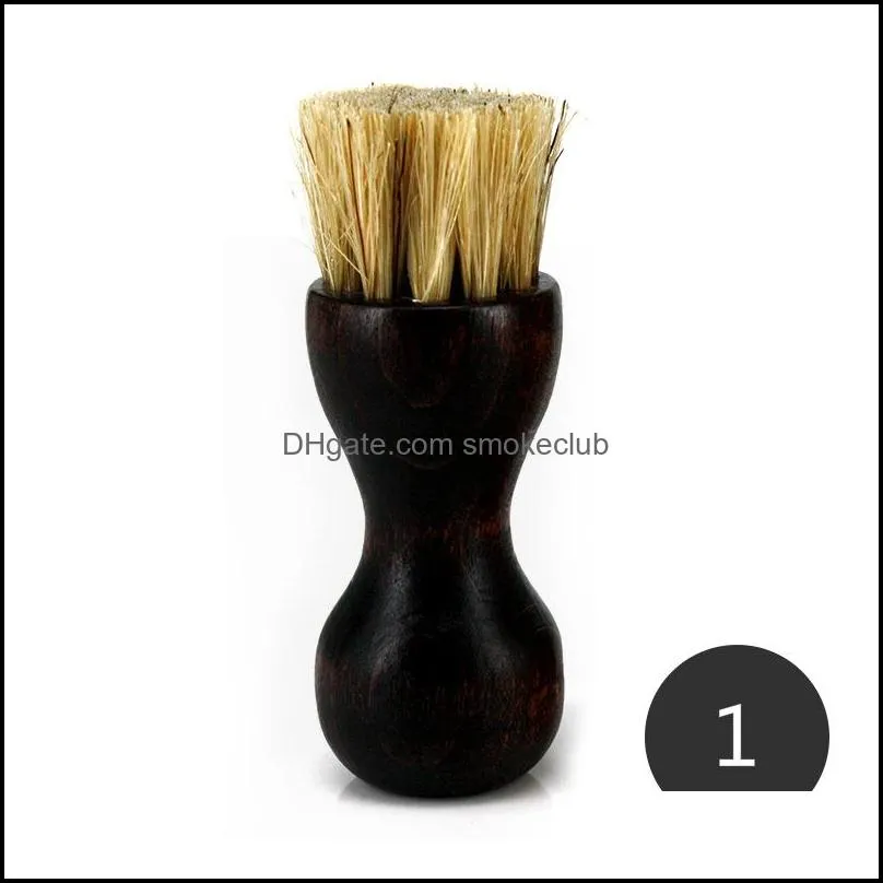 Natural Bristle Shoe Brush Pig Hair Gourd Wood Handle Boot Shoeshine Leather Polishing Household Cleaning LLE12800