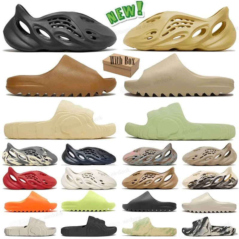 With Box Slides Designer men women Sandals Foam Onyx Sulfur Stone Sage slippers Mineral Blue pure Sand Resin Rnnrs clog Ochre sandels
