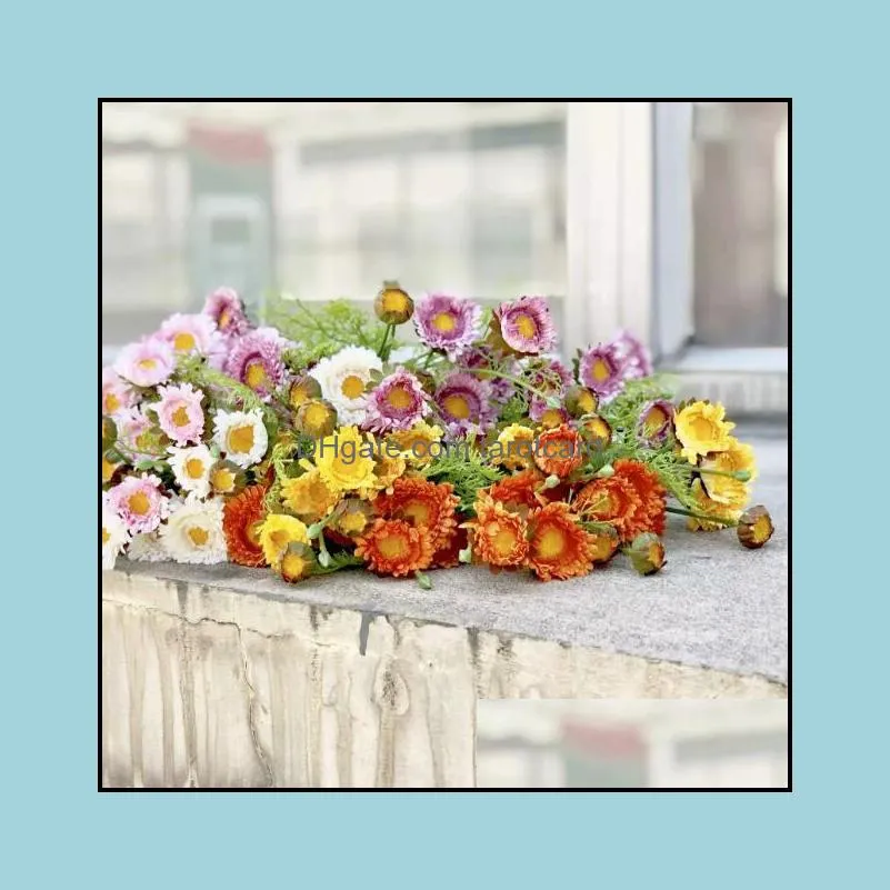 Decorative Flowers & Wreaths Sunflower Simulation Daisy Artificial Dried Dekoration Wedding Decoration Flower Home Decor Festive