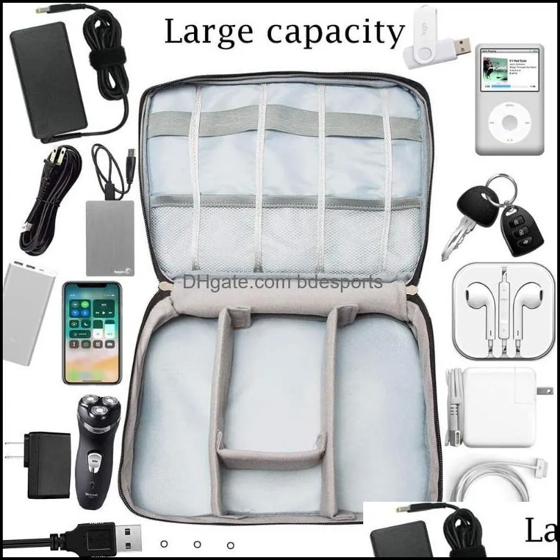 Storage Bags Electronic Accessories Case Bag Waterproof Organizer Power Bank Chargers Mouse USB Cable Earphones Out-Going Business