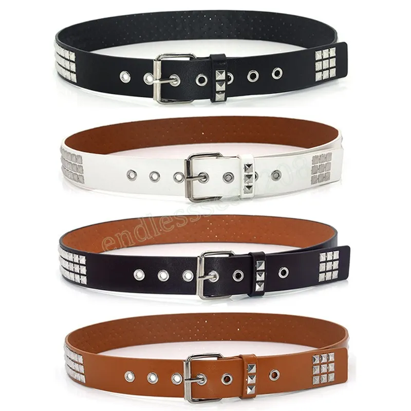 Fashion Rivet Belt Belt Men Women's Studded Belt met pin buckle hardware jeans ontwerper vrouwelijke taille riemen