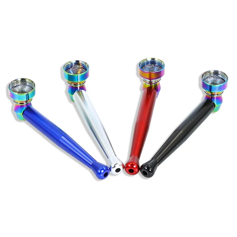 Latest Colorful Portable Removable Filter Pipes Metal Aluminium Alloy Dry Herb Tobacco Mini Cigarette Holder Handpipes High Quality Tube DHL Free