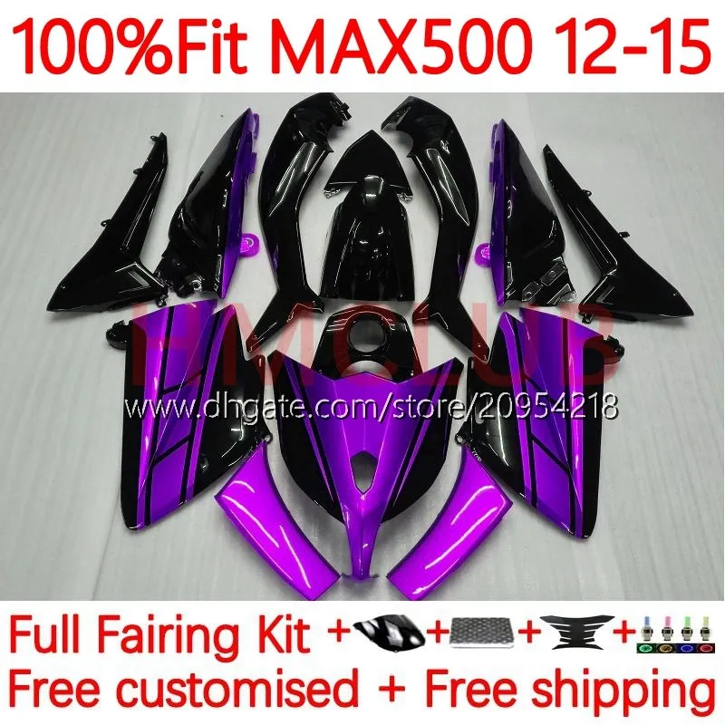 حقن القالب المعارض لـ Yamaha Tmax-500 Max-500 T Max500 12-15 Podywork 33no.135 Tmax Max 500 Tmax500 12 13 14 15 T-Max500 2012 2014 2015 2015 OEM Body Kit Purple Blk