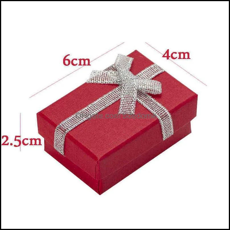 4x6cm Jewelry Boxes Pealr Paper Gift Boxes for Jewellery Packaging Display Earring Necklace Pendant Ring Box with White Sponge H220505
