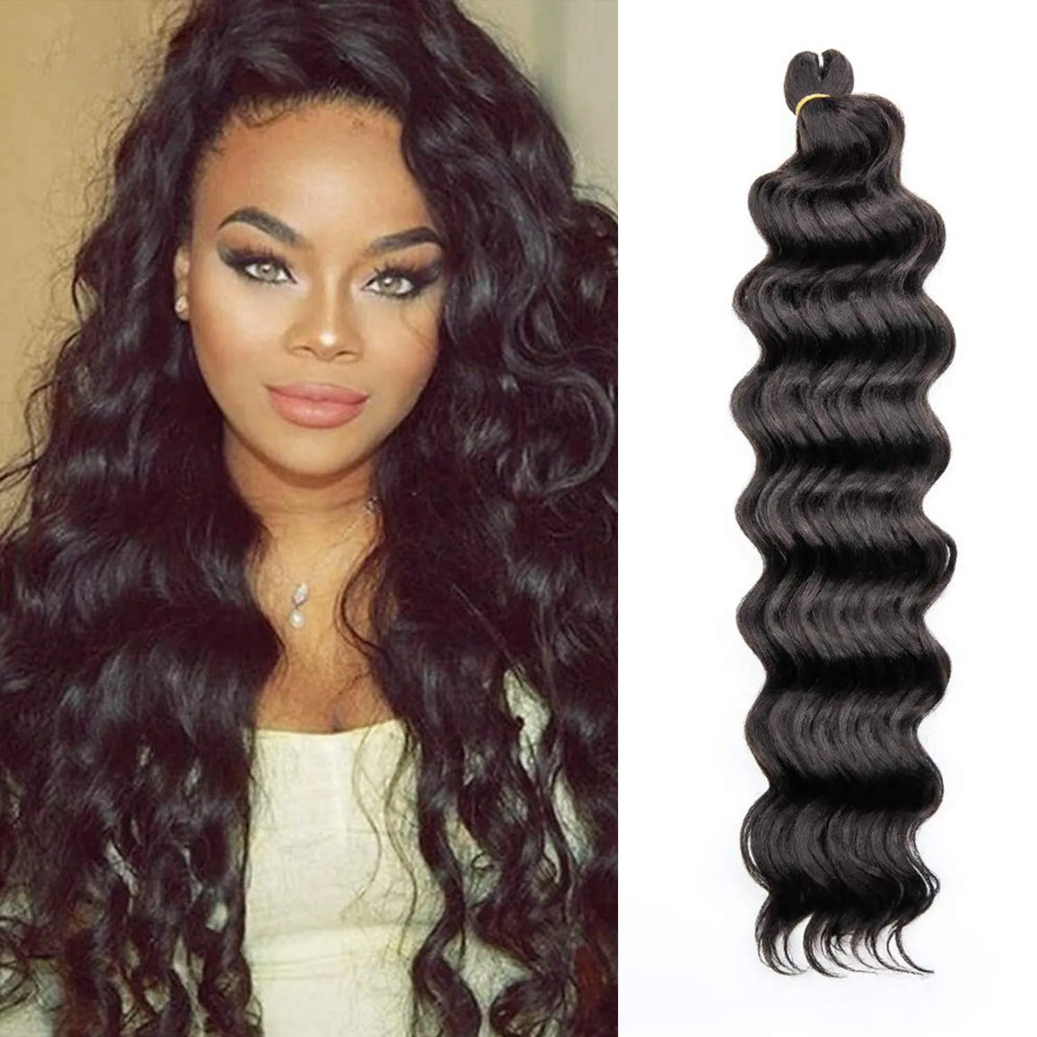 Deep Wave Crochet Hair Pre Looped 20 Inch Water Wave Braiding Passion Twist Hair 80g/Pcs Deep