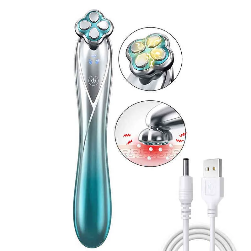 Microcurrent 얼굴 장치 RF 무선 주파수 눈 피부 강화 노화 방지 기계 주름 감소 얼굴 리프팅 눈 Massager220429