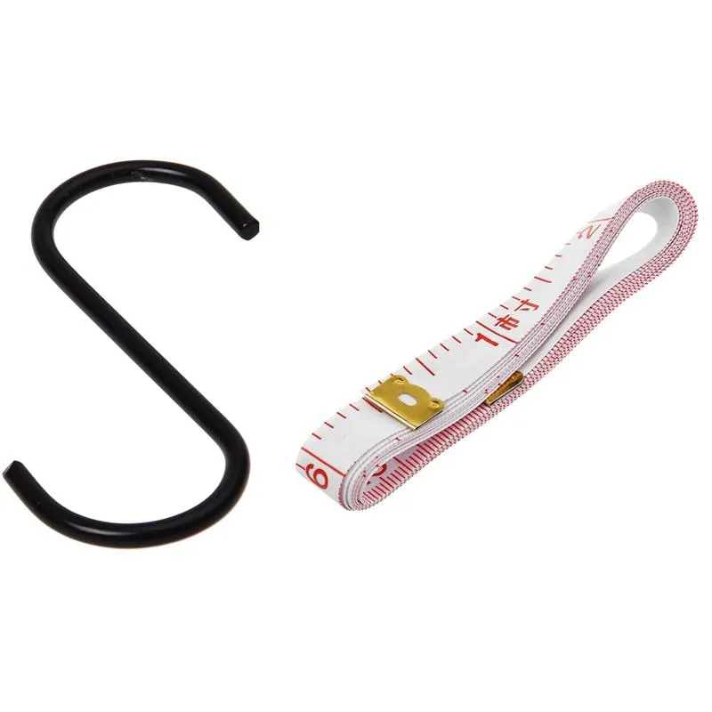 60 Inch Sewing Cloth Tailor Soft Flat Tape Body Measuring Ruler With S  Shape Metal Hook Black Door Clothes Rail From Xiaochage, $7.56