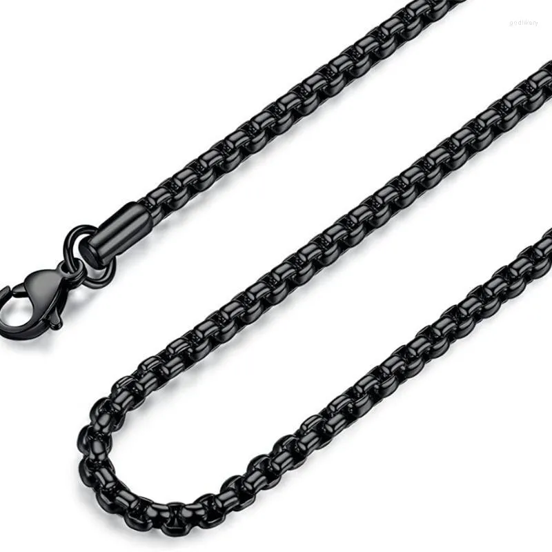 Цепи 2 мм 3 мм 4 мм мужские женщины из нержавеющей стали черная кабельная цепь Rolo Высококачественное ожерелье 18-36 дюймов Godl22