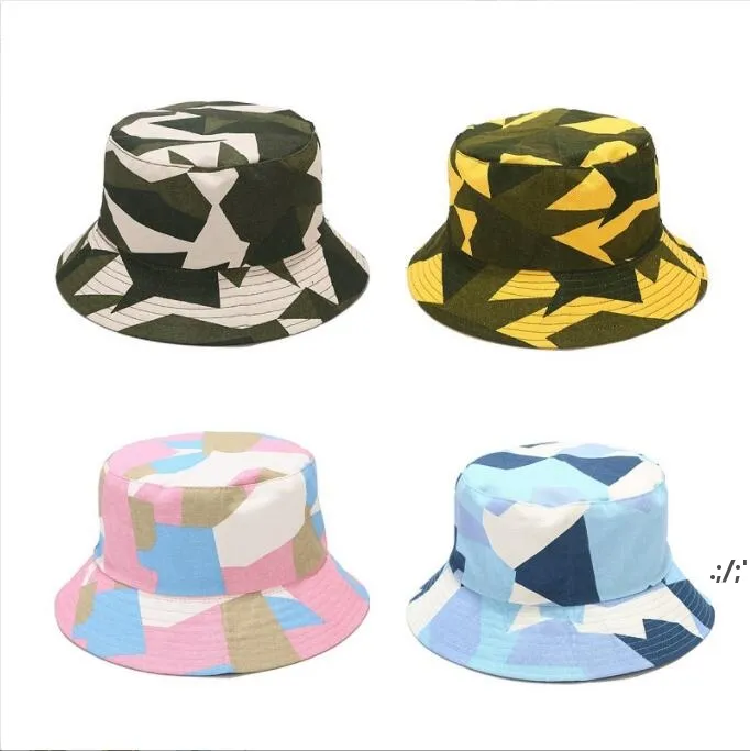 Bucket Hats Floral Flowers Fisherman Hat Double Side Wearing Camouflage Sunshade Caps Spring Summer Casual Beach Basin Hat JLB15063