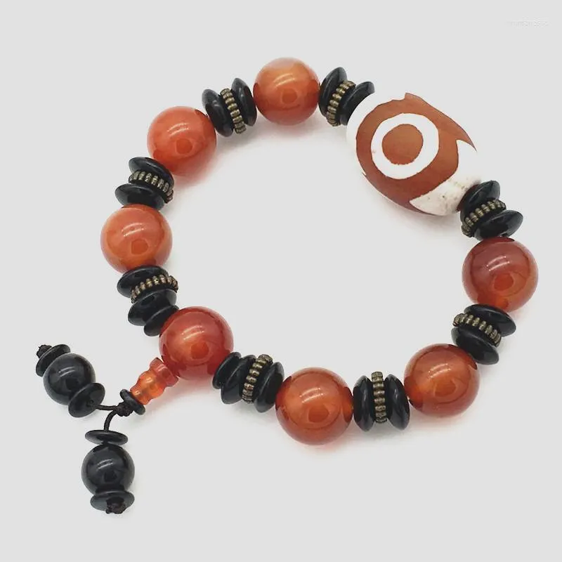 Brins de perles à la mode Joker 14 MM naturel irrégulier noir et rouge Noxy Bracelet de perles 2 pièces cordon élastique hommes femmes Trum22