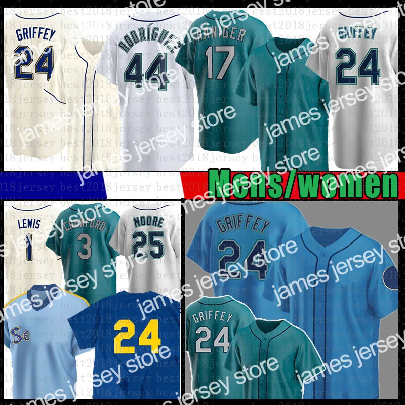 Nouveau maillot de baseball Ken Griffey Jr. Julio Rodriguez Jake Fraley Tom Murphy Luis Torrens Jarred Kelenic Abraham Toro Mitch Haniger Kyle