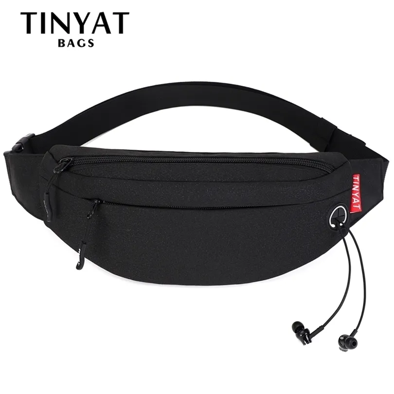 TINYAT Mens Belt Casual Functional Money Phone Waist Male Banana kid Pack Womens Canvas bag fanny Pouch 201119