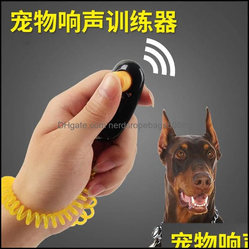 Pet Dog Training Whistle Click Clicker Agility Training Trainer Aid Wrist Lanyard Dog Training Obedience Supplies Mixed Colors 1839 V2