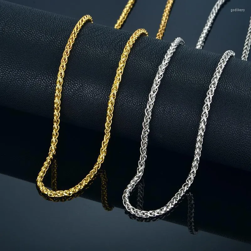 Kedjor Mens Gold Chain Halsband för män/kvinnor smycken 20 "23" 26 "färg rostfritt stål rep halsband manliga collierchains gud