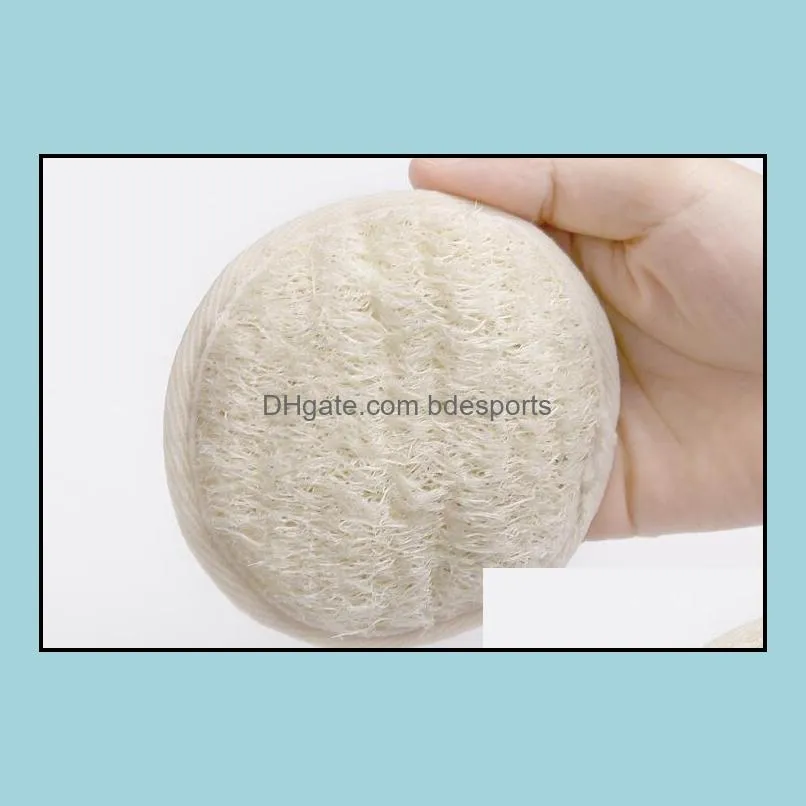 8*8cm Round Shape Natural Loofah Pad Back Pad Loofah Sponge Bath Shower Face Body Exfoliator Bath Pad Toiletries GD118