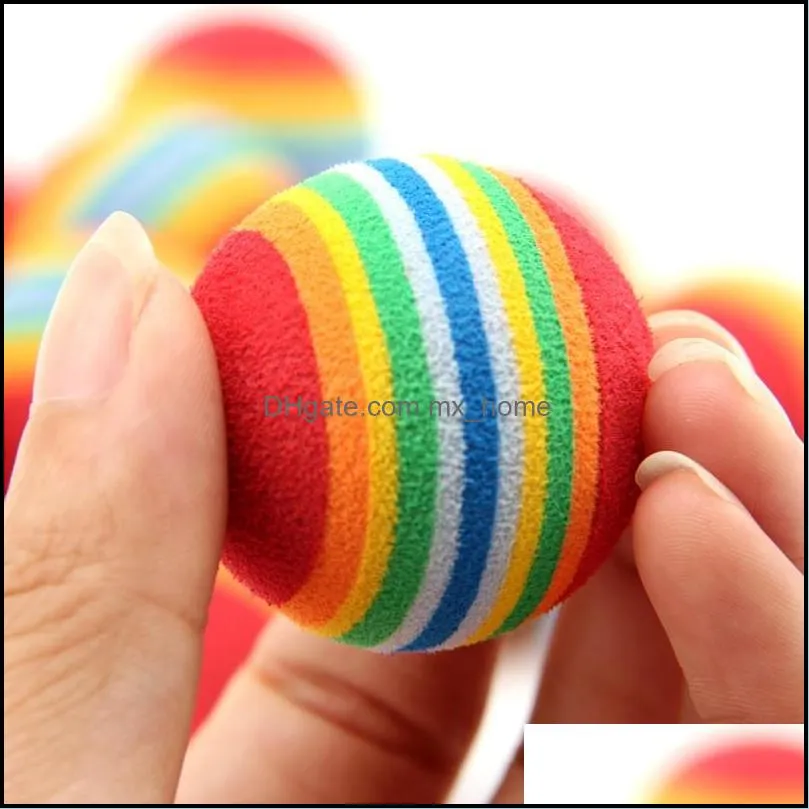 Diameter 35mm interesting Pet Toy dog and cat Toys Super cute Rainbow Ball toy Cartoon plush toy