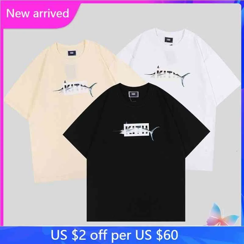 T-shirts pour hommes Été surdimensionné Kith T-shirts Thon Hd Imprimer Lâche Casual Hommes Femmes T-shirt