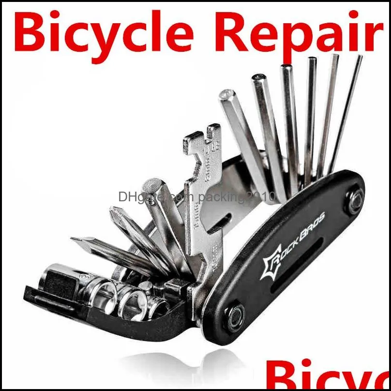 driver screwdriver Screwdrivers Hand Tools Home Garden 15 In 1 Bicycle Repair Tool Sets Moutain Road Bike Mti Function Wrench Screwdriver Chain Cutter Drop D