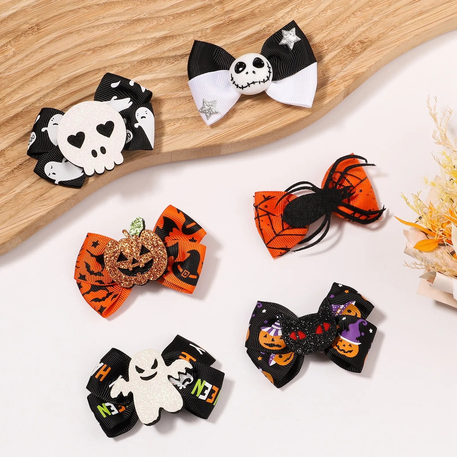 Hair Bow Clips Set 2Pcs Adjustable for Women Halloween Witches Party Witch Hat and Boots Hair Bow, Halloween Hair Bow, Witch Hair  main image 2