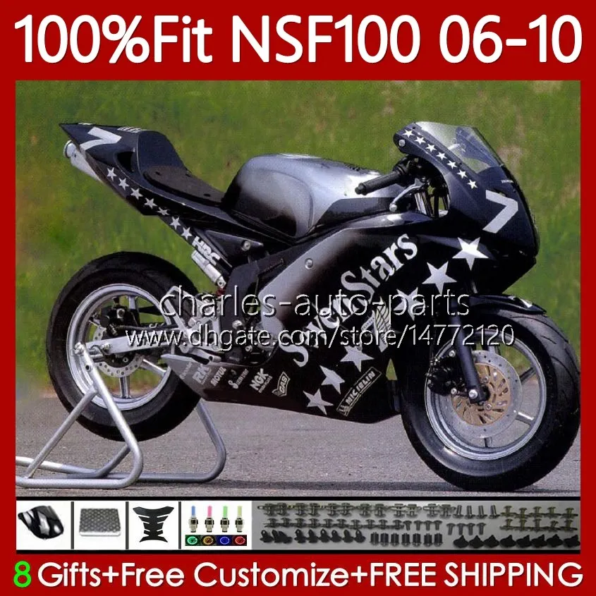 Стекловолоконные расценки для Honda NSF100 NSF-100 NSF 100 06 07 08 09 10 Кузов 116NO.39 NS-F100 2006 2007 2008 2009 2010 Стеклянное волокно семистарки впрыска тела