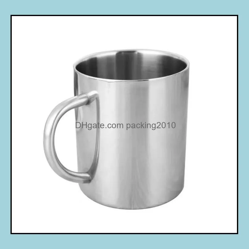 kids mug coffee tumbler 400ml 300ml 18/8 stainless steel beer camping tea cup 2 walls no vacuum portable water insulated glass drinkware