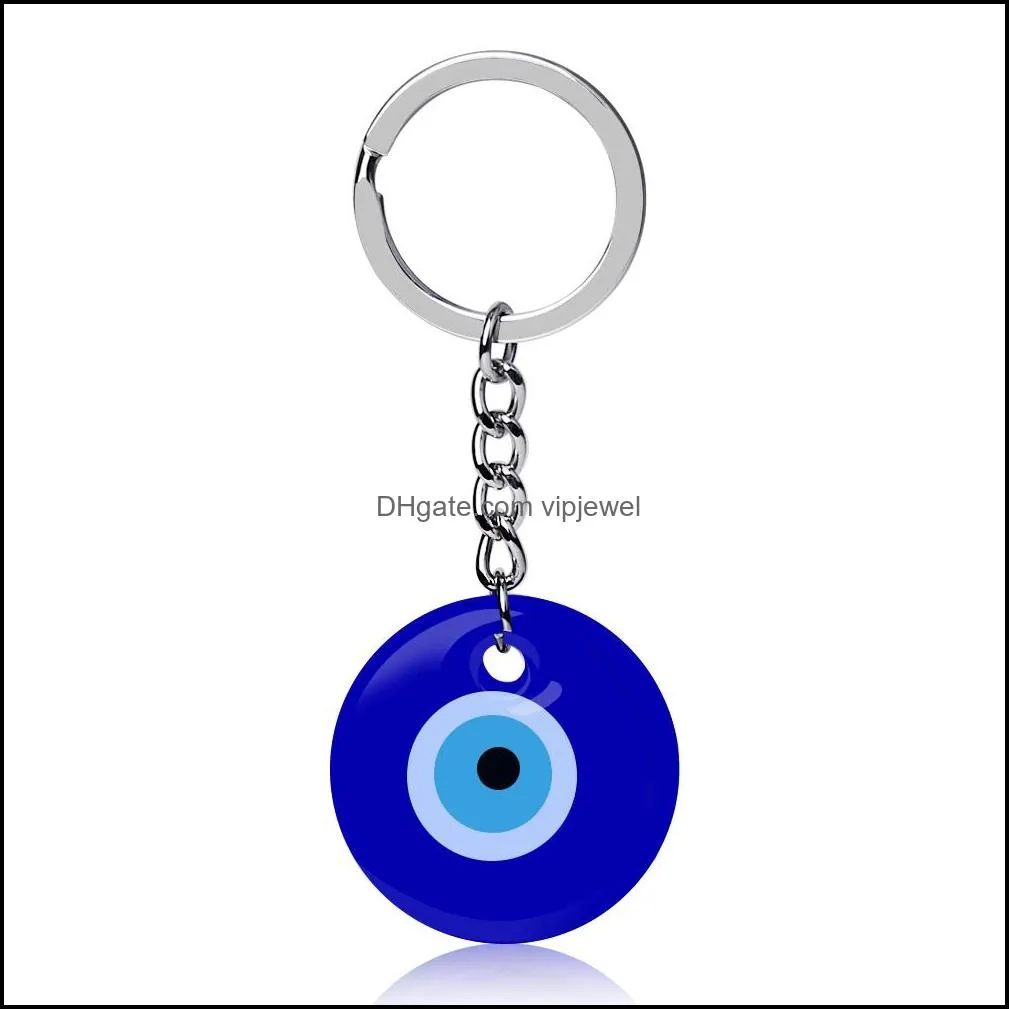 Turkish Evil Blue Eye Keychain Car Key Ring Amulet Lucky Charm Hanging Pendant Jewerly