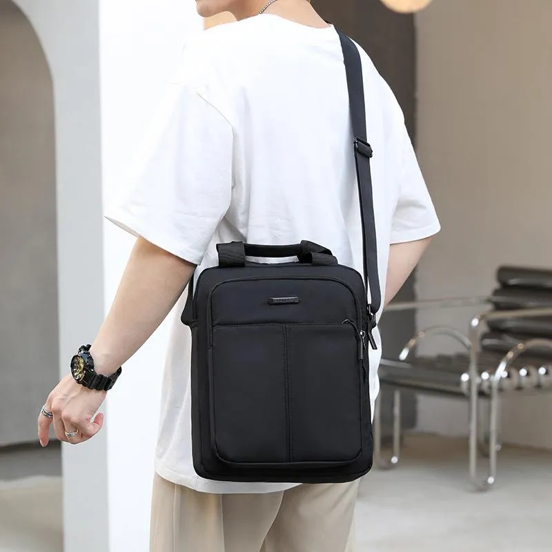 Duffel Bags Men's Crossbody Bag Vertical Square Solid Large Capacity Business Handbag Waterproof Zipper Shoulder PacksDuffel