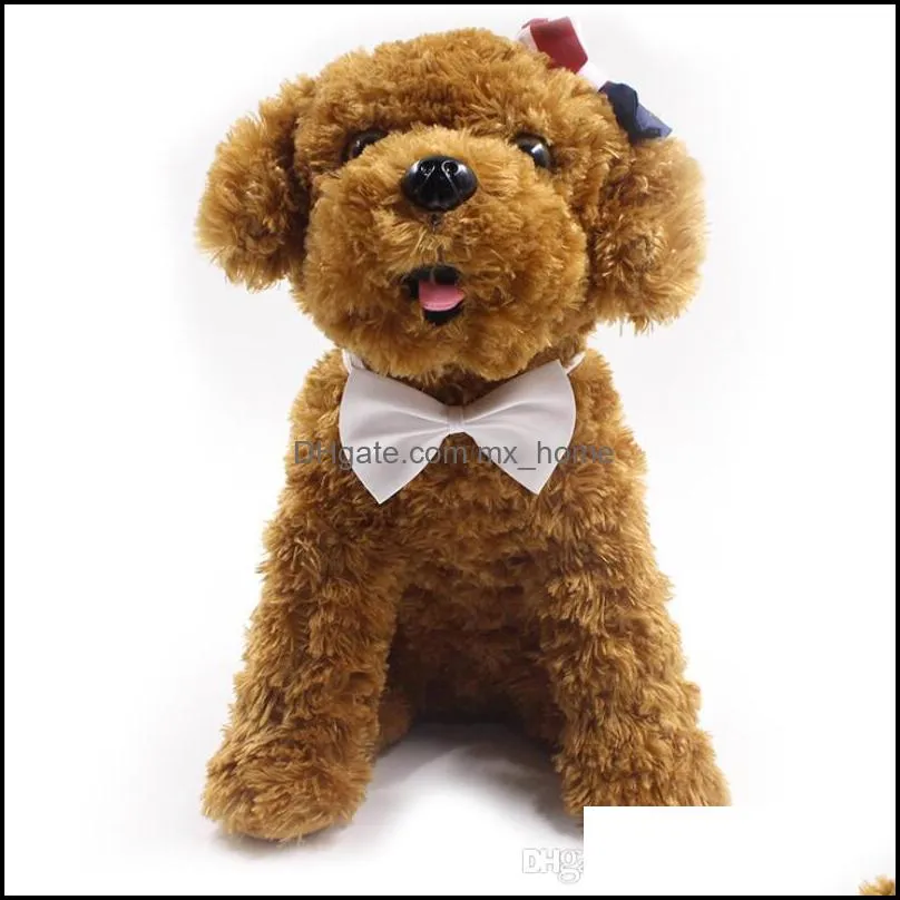 19 colors Pet tie Dog tie collar flower accessories decoration Supplies Pure color bowknot necktie LX8172